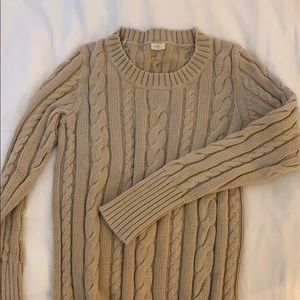 J. Crew tan cable knit sweater